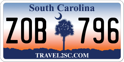 SC license plate ZOB796