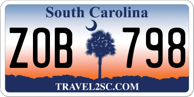 SC license plate ZOB798