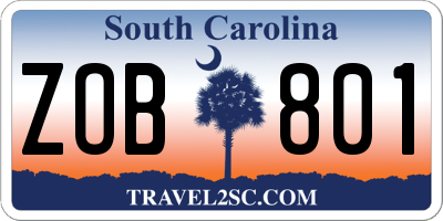 SC license plate ZOB801