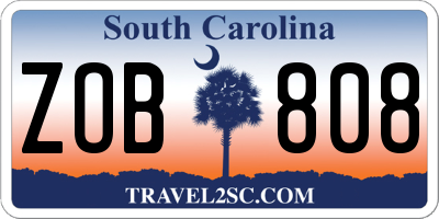 SC license plate ZOB808