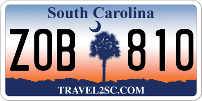 SC license plate ZOB810