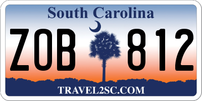 SC license plate ZOB812