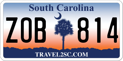 SC license plate ZOB814