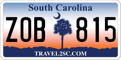 SC license plate ZOB815