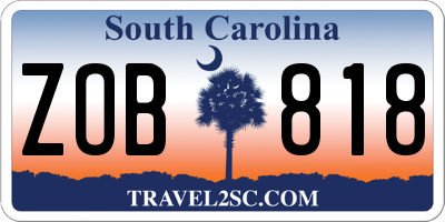 SC license plate ZOB818