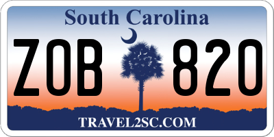 SC license plate ZOB820