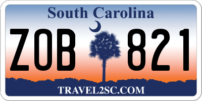 SC license plate ZOB821