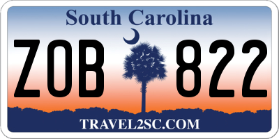 SC license plate ZOB822