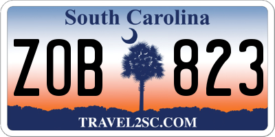 SC license plate ZOB823