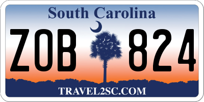 SC license plate ZOB824