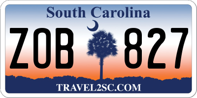 SC license plate ZOB827