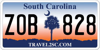 SC license plate ZOB828