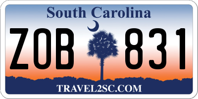 SC license plate ZOB831