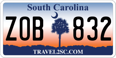 SC license plate ZOB832