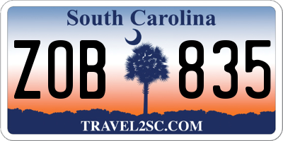 SC license plate ZOB835