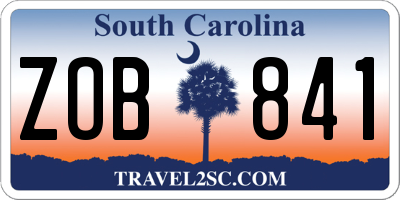 SC license plate ZOB841