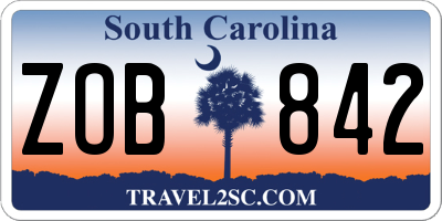 SC license plate ZOB842