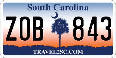 SC license plate ZOB843