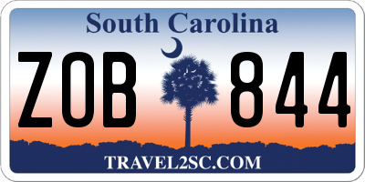 SC license plate ZOB844