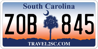 SC license plate ZOB845