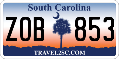 SC license plate ZOB853