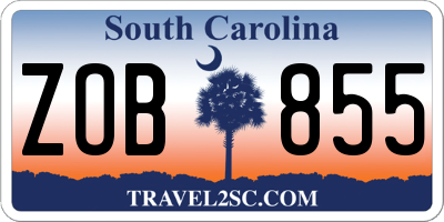 SC license plate ZOB855