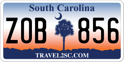 SC license plate ZOB856