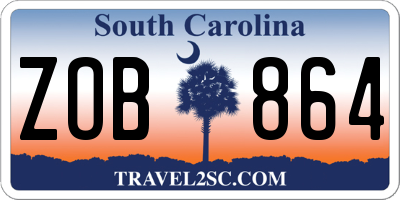 SC license plate ZOB864
