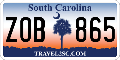 SC license plate ZOB865