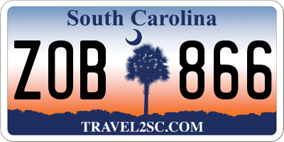 SC license plate ZOB866