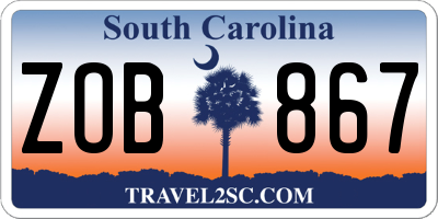 SC license plate ZOB867