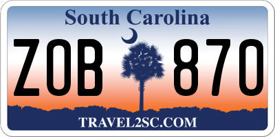 SC license plate ZOB870