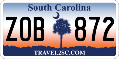SC license plate ZOB872