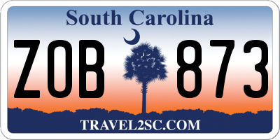 SC license plate ZOB873
