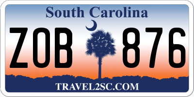 SC license plate ZOB876