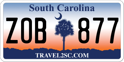 SC license plate ZOB877