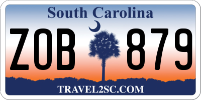 SC license plate ZOB879