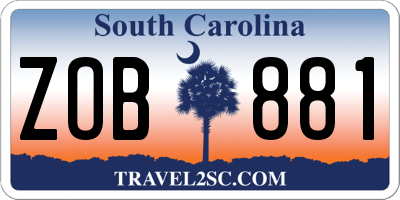 SC license plate ZOB881