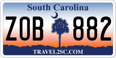 SC license plate ZOB882