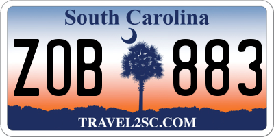 SC license plate ZOB883