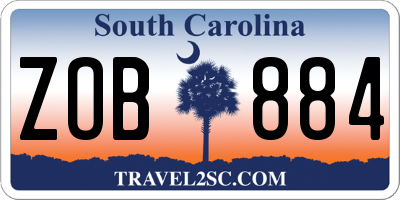 SC license plate ZOB884