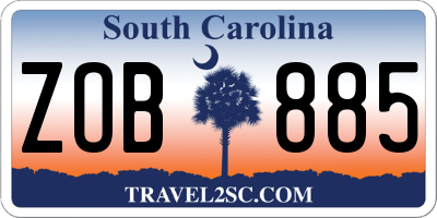 SC license plate ZOB885