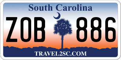 SC license plate ZOB886