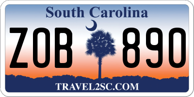 SC license plate ZOB890