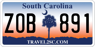 SC license plate ZOB891