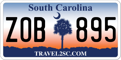 SC license plate ZOB895