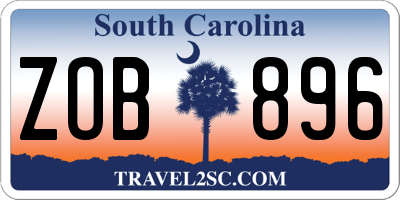 SC license plate ZOB896