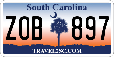 SC license plate ZOB897