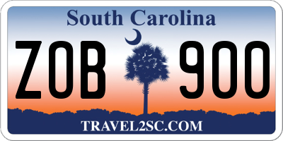 SC license plate ZOB900