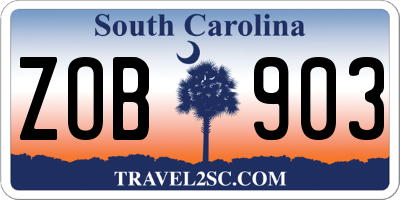 SC license plate ZOB903
